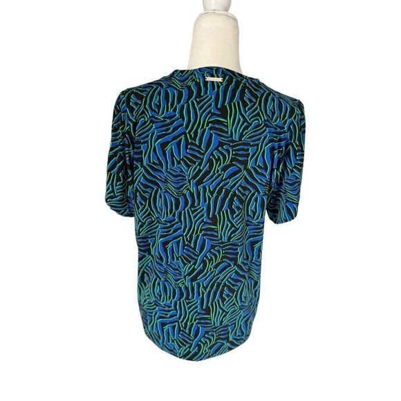 Michael Kors blue and black zebra patterned blouse - M - Picture 4 of 8